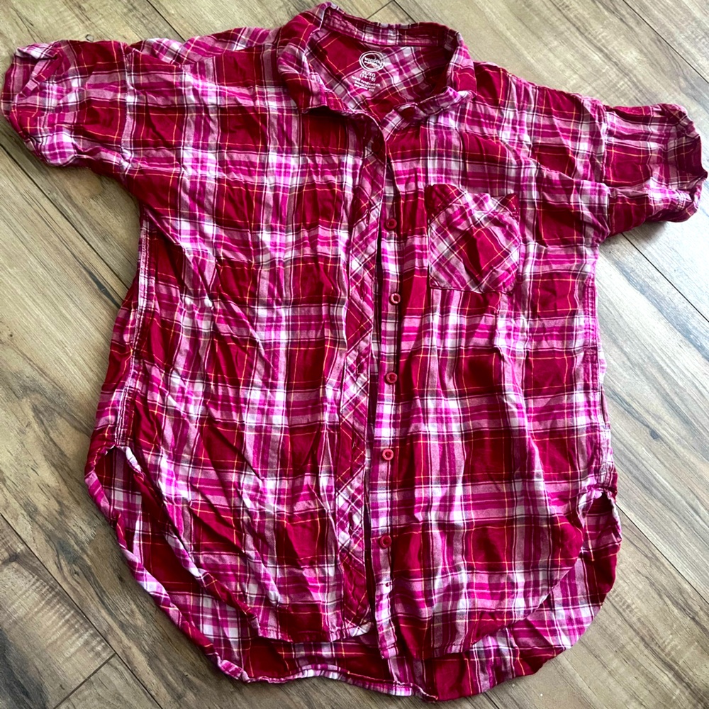 Girls Plaid Top 🩷❤️